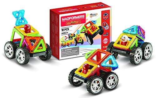 Magformers Wow Plus Magnetic Building Blocks Toy. Makes 30 Different Cars with Detachable Race Driver. STEM Toy with 18 Pieces., 70702 von MAGFORMERS