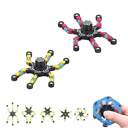 MAGIC SELECT 2 Verformbar und Fluoreszierende Fidget Spinners-Einheiten. Tragbarer Rotierender Roboter. Spielzeug zum Stressabbau. Geschenk für Erwachsene und Kinder. Gelb und Rosa. von MAGIC SELECT