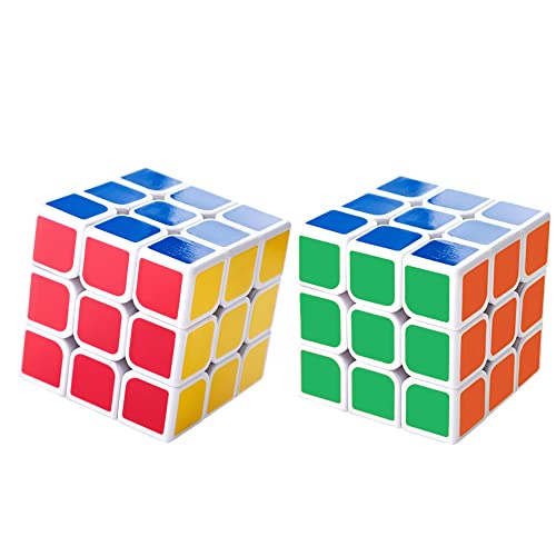 Zauberwürfel 3x3, 2 Stück Speed Cube Set 3x3x3 magische Würfel Geschwindigkeit für Konzentrations, Dreheigenschaften-ohne Aufklebe, Magic Cubes mit 56 Millimeter für Geschenk Kinder et Erwachsene von MAGIC SELECT