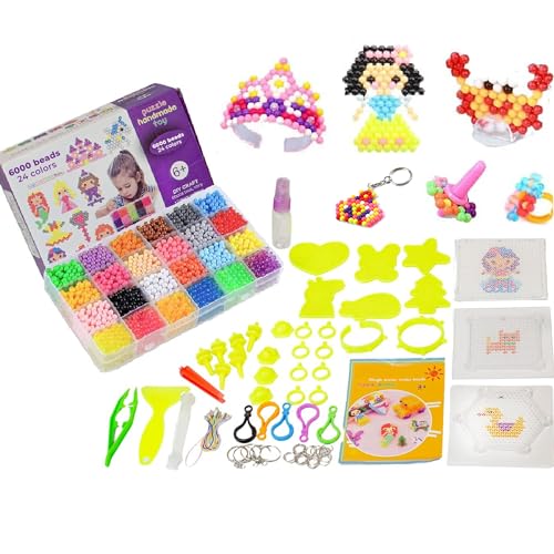 MAGIC SELECT 6000 magische Wasserperlen, kreatives Set zum Basteln von Perlen und Figuren mit 24 Farben, inklusive Schablonen für Prinzessinnen, Ring, Ständer und Kreiseln, Bastelarbeiten für Mädchen MAGIC SELECT 6000 magische Wasserperlen, kreatives Set zum Basteln von Perlen und Figuren mit 24 Farben, inklusive Schablonen für Prinzessinnen, Ring, Ständer und Kreiseln, Bastelarbeiten für Mädchen von MAGIC SELECT