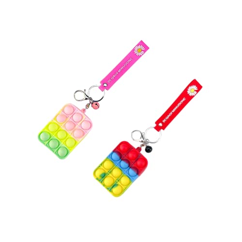 Anti-Stress Handtasche mit Pompas und Schlüsselanhänger. Silikon Spielzeug Tasche für Kinder et Erwachsene aus mit Metallring und Karabinerhaken. von MAGIC SELECT