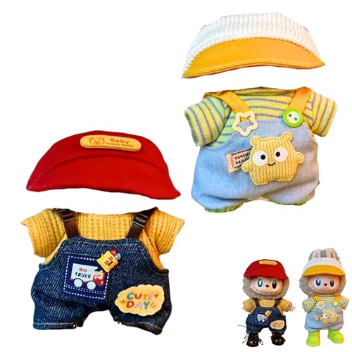 MAGIC SELECT 2-Teilige Puppenkleidung, Kompatibel mit Labubu 17 cm Plüsch. 2 Sets mit Kleidung und Accessoires. (Plüsch Nicht Enthalten). von MAGIC SELECT