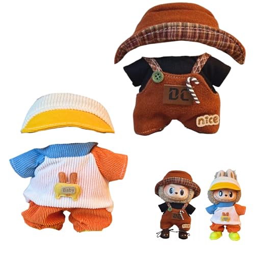 MAGIC SELECT 2-Teilige Puppenkleidung, Kompatibel mit Labubu 17 cm Plüsch. 2 Sets mit Kleidung und Accessoires. (Plüsch Nicht Enthalten). von MAGIC SELECT