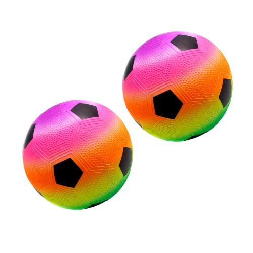 MAGIC SELECT 2X PVC-Spielzeugbälle für Kinder. Aufblasbarer Fußball mit Regenbogen. Weicher Ball für Kinder. Ball zum Spielen am Strand, Park, Pool, Urlaub. Diameter 23cm. MAGIC SELECT 2X PVC-Spielzeugbälle für Kinder. Aufblasbarer Fußball mit Regenbogen. Weicher Ball für Kinder. Ball zum Spielen am Strand, Park, Pool, Urlaub. Diameter 23cm. von MAGIC SELECT