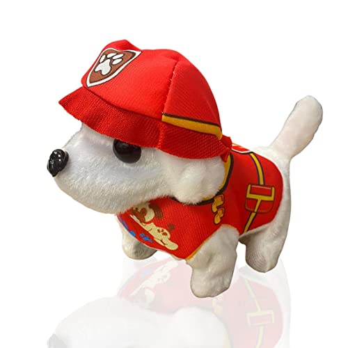 MAGIC SELECT Elektronischer Spielzeughund, der Bellt und Rennt. Feuerwehrhund im Roten Anzug. Elektrisches Haustier für Kinder. (AA-Batterien Nicht im Lieferumfang enthalten) von MAGIC SELECT