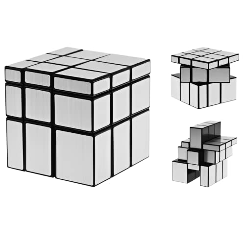 Spiegelwürfel 3 x 3, Mirror Magic Cube, Cube Spiegelblöcke, 3 x 3, Geschwindigkeitswürfel 56 mm Speedcube, 3D-Puzzle, PVC, Aufkleber, Lernspielzeug für Kinder und Erwachsene, Farbe Silber von MAGIC SELECT