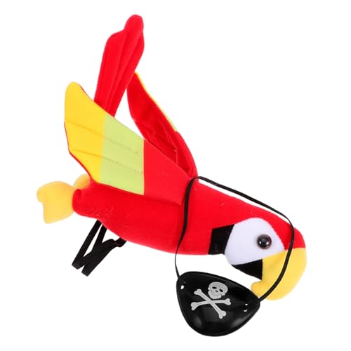 MAGICLULU 1 Satz Augenklappe Pirat Schulter Papagei Kostümparty Accessoires Halloween wirft Piratenthema Dekoration Halloween Honstration Kostümzubehör Plüsch Papagei PP Baumwolle von MAGICLULU