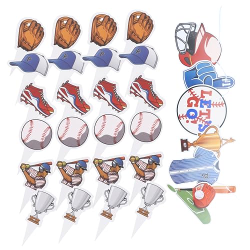 MAGICLULU 1 Satz Baseball Geburtstagsparty Deko Teiliges mit Tortenspitzen Banner für Rugby Themenfeiern Drinnen und Draußen für Unvergessliche Feiern von MAGICLULU