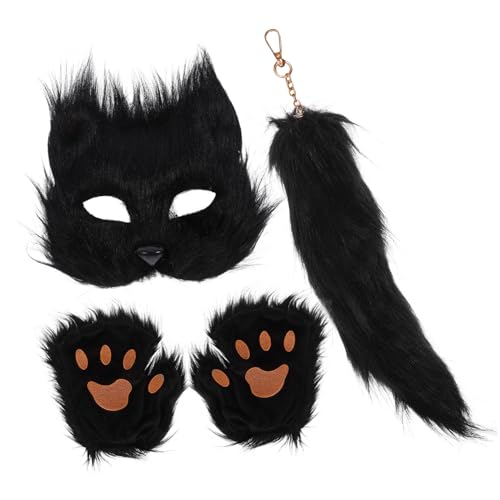 MAGICLULU Maske Und Kostüm Pelzige Handschuhe Inklusive Halbmaske Für Halloween Maskerade Party Cosplay Kunstpelz Realistisch MAGICLULU Maske Und Kostüm Pelzige Handschuhe Inklusive Halbmaske Für Halloween Maskerade Party Cosplay Kunstpelz Realistisch von MAGICLULU