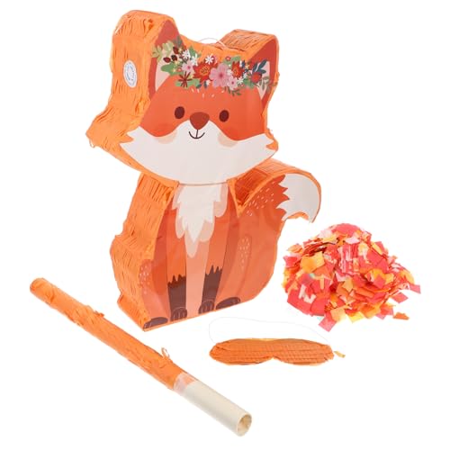 MAGICLULU 1 Satz Fuchs-Pinata party dekoration fuchs süßigkeiten pinata Party Zubehör Fuchs Piñatas für Geburtstagsfeierjungen kleine Piñata Papier Orange von MAGICLULU