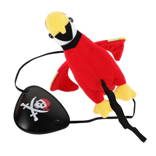 MAGICLULU Halloween Piratenzubehör Jungen Und Mädchen Piratenkostüm Augenmaske Ausgestopftes Papagei-Modell Plüschtier MAGICLULU Halloween Piratenzubehör Jungen Und Mädchen Piratenkostüm Augenmaske Ausgestopftes Papagei-Modell Plüschtier von MAGICLULU