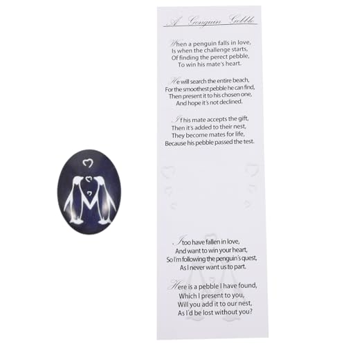MAGICLULU Pinguin-kieselstein-tasche Pinguin-umarmung Glas Kleiner Pinguin-kieselstein Ornament Zum Jahrestag Freundin Valentinstag Besonderes Glasornament Für Schreibtisch Oder Regal von MAGICLULU