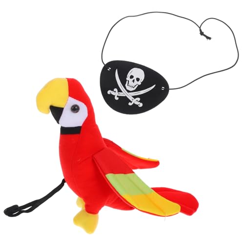 MAGICLULU 1 Satz Piratenpapagei Halloween Papagei Plüsch Zubehör Plüschvogel simulierter Papagei Dekorationen Kuscheltier papagei Piraten Vogel Plüschtier Papageien zur Dekoration von MAGICLULU