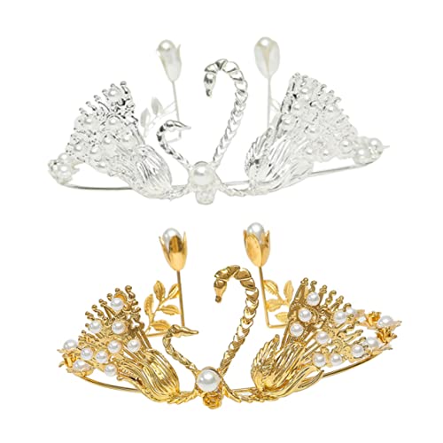 MAGICLULU 1 Satz Schwan -geburtstags -ornamente Gemacht Geburtstagskuchen Alles Zum Geburtstag Topper Geburtstagstorte Dekoration Tiara Für Kuchen 2 Stück von MAGICLULU