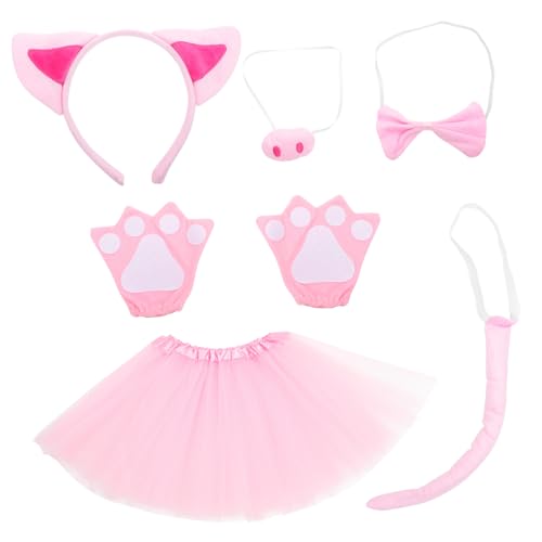 MAGICLULU 1 Satz Schweinekostüm-Set Hasenohren Tiermaske Stirnbänder Schnauze Schweineohren Kostüm Stirnband Cartoon-Schweinkostüm Cosplay-Partyzubehör Kindergartenkostüm Gittergewebe Rosa MAGICLULU 1 Satz Schweinekostüm-Set Hasenohren Tiermaske Stirnbänder Schnauze Schweineohren Kostüm Stirnband Cartoon-Schweinkostüm Cosplay-Partyzubehör Kindergartenkostüm Gittergewebe Rosa von MAGICLULU