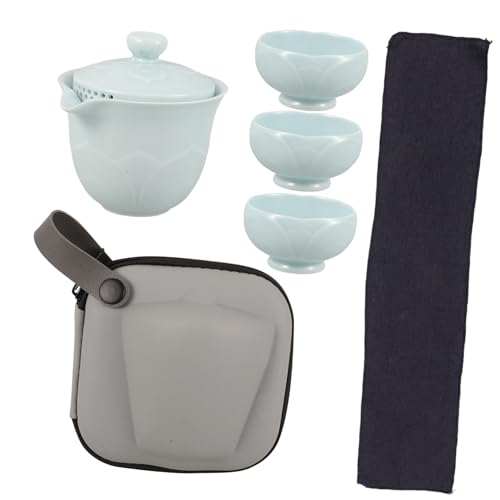 MAGICLULU 1 Satz Tragbares Teeservice golden modern groß Teeservice aus Keramik Geschirrset aus Keramik Teetassen aus Keramik Teetasse aus Keramik Porzellan Sky-Blue von MAGICLULU