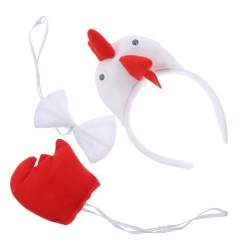 MAGICLULU Halloween Huhn Anzug Kostüm Set Hahn Stirnband Fliege für Erwachsene Cosplay Zubehör für Party MAGICLULU Halloween Huhn Anzug Kostüm Set Hahn Stirnband Fliege für Erwachsene Cosplay Zubehör für Party von MAGICLULU