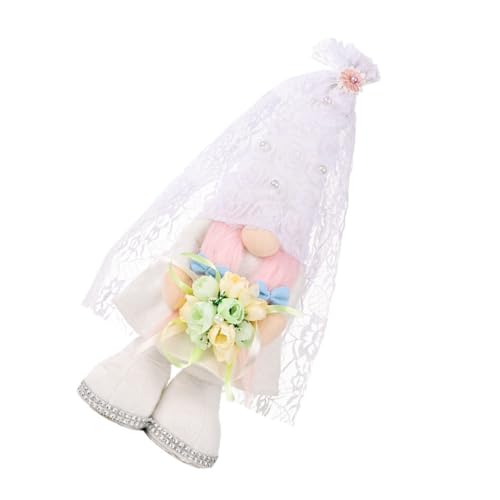 MAGICLULU 1 Stück Bouquet Puppe Hochzeit Gnom Puppe Puppendeko Dekorative Puppe Entzückendes Puppendekor Hochzeitsdekor Rudolph Puppe GNOME -Puppe Weiß Stoff von MAGICLULU