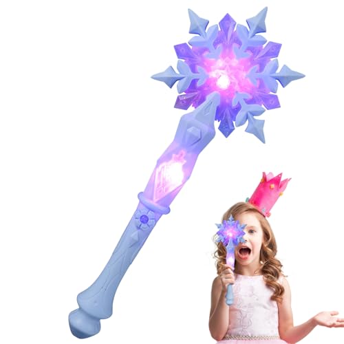MAGICLULU 1 Stück Schneeflocke magischen Zauberstab Prinzessinnen Zauberstab Leuchtender Schneeflocken Leuchtstab Für Weihnachten Halloween Partyzubehör (Ohne Batterien) von MAGICLULU
