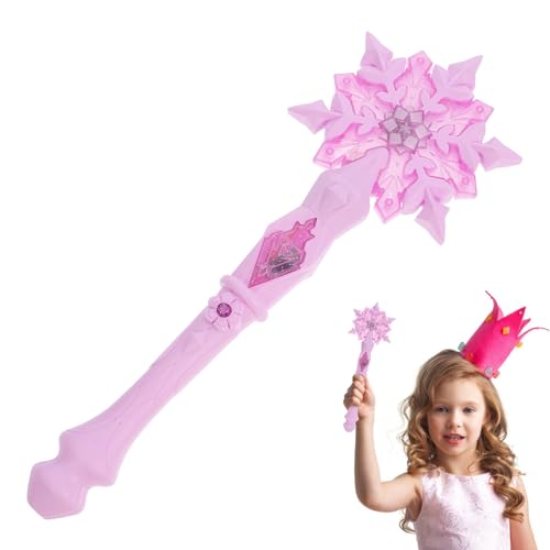 MAGICLULU Schneeflocke Magischen Zauberstab 1 Stück Prinzessinnen Zauberstab Leuchtender Schneeflocken Leuchtstab Für Weihnachten Halloween Partyzubehör Geburtstagsparty Zubehör (Ohne Batterien) von MAGICLULU