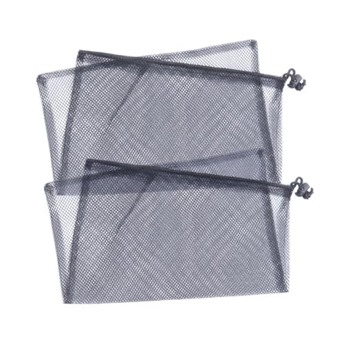 MAGICLULU 10 Stk Teiliges Schwarzes Mesh netztaschen Tragbare Aufbewahrungstaschen für Badutensilien Atmungsaktive Kulturbeutel für Reisen Schwimmbad und Camping von MAGICLULU