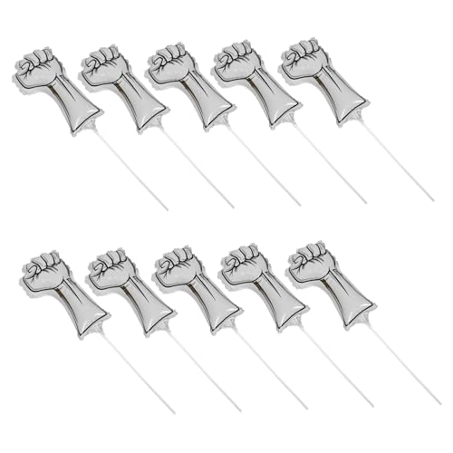 MAGICLULU 10 Stück Aluminiumfolie Sportballons Fäustchen Cheerleading Luftrüssel für Sportveranstaltungen Teamgeiststeigernd Leicht Tragbar Vielseitig Einsetzbar von MAGICLULU