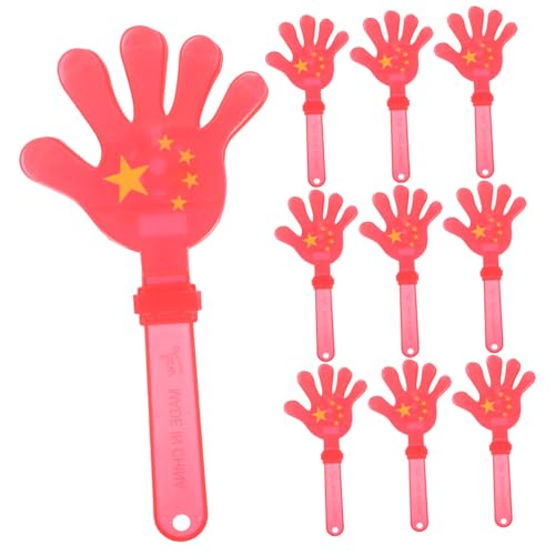 MAGICLULU 10 Stück Klöppel laut Cheerleading Forderung Rave klatschende Hände Handklöppel Krachmacher Partykrachmacher Krachmacher-Party Jubelklöppel Plastik rot von MAGICLULU