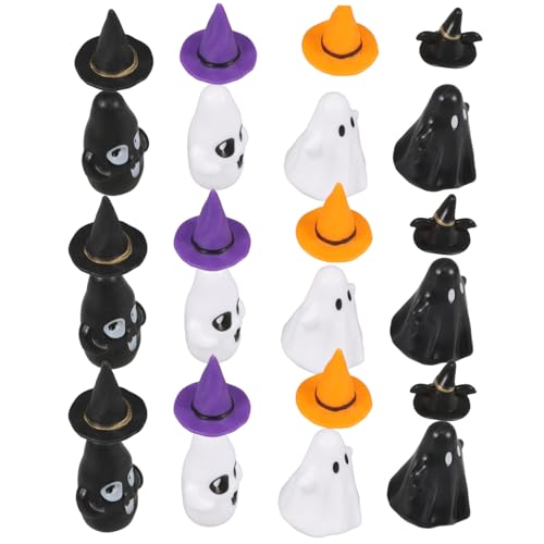 MAGICLULU 12 Sets Miniatur-Halloween-Ornamente Mit Geister-hexenhut Für Landschaftsdekor von MAGICLULU