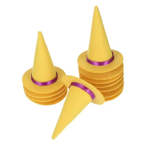 MAGICLULU 12 Stück Teiliges Mini Filz Hexenhüte Gelb Halloween Flaschenaufsätze Wiederverwendbare DIY Basteldekorationen Kostümzubehör und Tischmittelstücke für Festliche Partys MAGICLULU 12 Stück Teiliges Mini Filz Hexenhüte Gelb Halloween Flaschenaufsätze Wiederverwendbare DIY Basteldekorationen Kostümzubehör und Tischmittelstücke für Festliche Partys von MAGICLULU