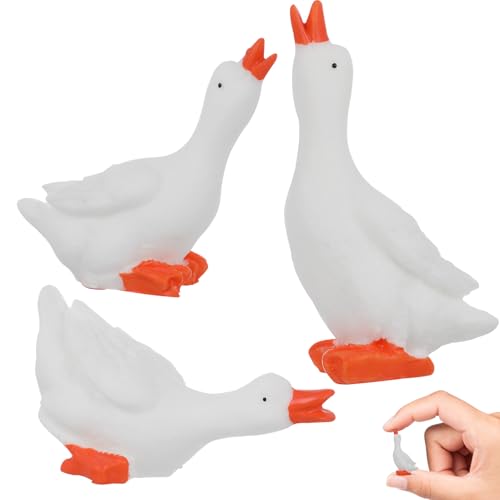 MAGICLULU 12pcs Miniatur Gans Spielzeug Statuen Realistische Gans Figuren Für Garten Ornament von MAGICLULU
