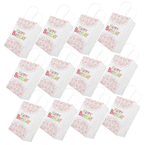MAGICLULU 12Stücke Geburtstagsgeschenktüten Kreative Papiertüten Mit Cartoon Motiven Tragetaschen Für Kindergeburtstage Für Süßigkeiten Und Kleine Robuste Leicht von MAGICLULU