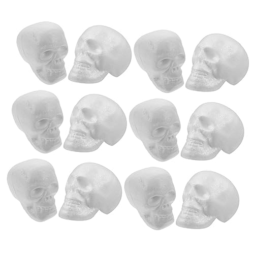 MAGICLULU 12Stücke Schädelköpfe Für Halloween Dekoration Hängende Ornamente Leichte Wiederverwendbare Dekorationen Für Grusel Events von MAGICLULU