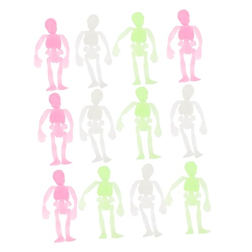 MAGICLULU 12Stücke Teiliges Leuchtendes Skelettmodell für Halloween Dekoration Gruseliges Partyspielzeug aus Deko für Schaurige Szenen Feiern Zufällige von MAGICLULU
