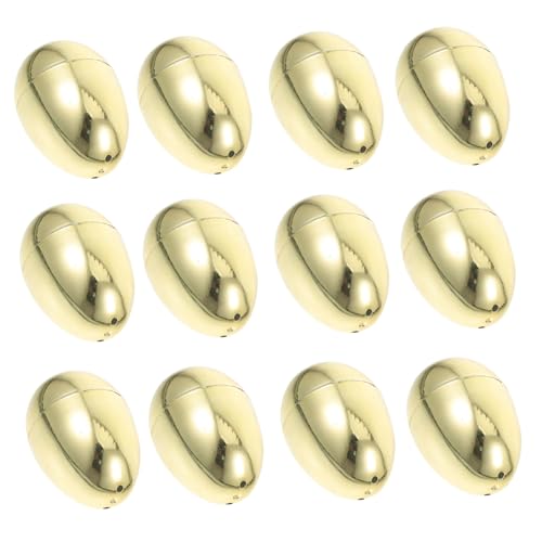 MAGICLULU 12st Ostern Simulierte Goldene Eier Offene Eier Eierschaleneier Ei Dekoration Gefüllte Eier Füller Dekoration Eiband Osterei Mit Eiern Gefülltes Jumbo-Eier Plastik von MAGICLULU