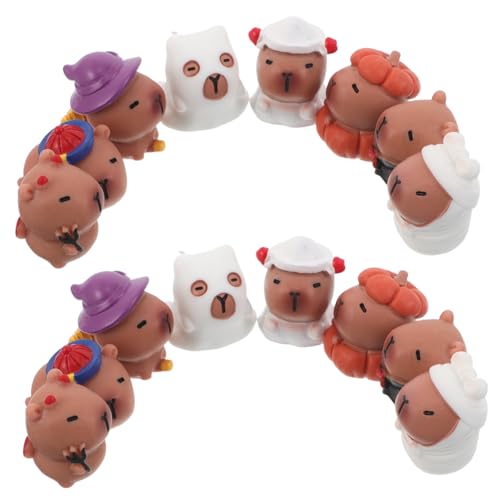 MAGICLULU 16stücke Halloween Tier Miniatur Harz Tiere Kreative Tiny Figuren Für Home Party Decor von MAGICLULU