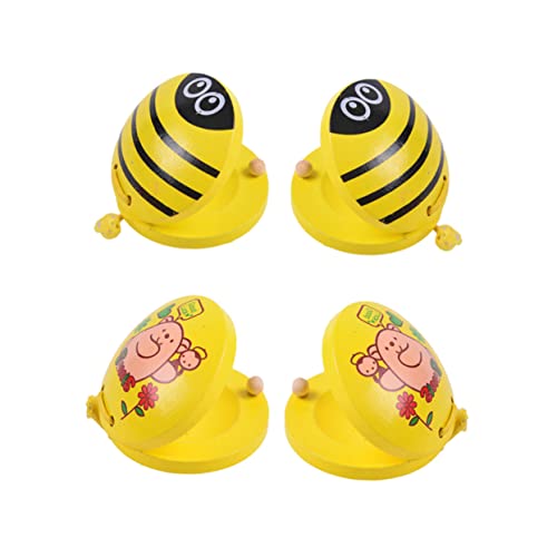 MAGICLULU 1Paar Holz Schlaginstrumente für Musikalisches mit Cartoon Biene Frühpädagogische für Musik und Rhythmus Sicher und Leicht für Kleinkinder von MAGICLULU