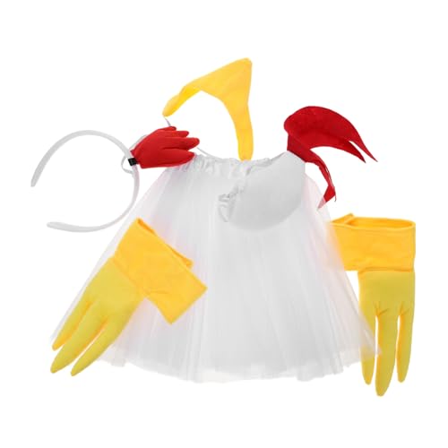 MAGICLULU 1Satz Küken Kostümset Teilig mit Stirnband und Tutu Rock für Karneval Cosplay und Feste Atmungsaktive Materialien Angenehm Rutschfest für Unvergessliche von MAGICLULU
