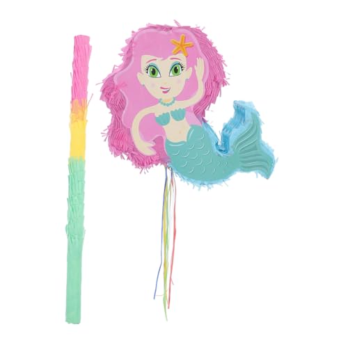 MAGICLULU 1Satz Meerjungfrau Pinata mit Stick Kindergeburtstag Partyspiel für Meerjungfrau Dekorationen für Familienfeiern und Schulveranstaltungen Einfache Montage und Vielseitige von MAGICLULU