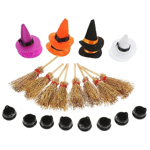 MAGICLULU 1Satz Mini Hexenhut Mit Besen Und Kessel Teiliges Halloween Dekorationszubehör Für Puppenhaus Und Landschaften Kreative Und Feiern MAGICLULU 1Satz Mini Hexenhut Mit Besen Und Kessel Teiliges Halloween Dekorationszubehör Für Puppenhaus Und Landschaften Kreative Und Feiern von MAGICLULU