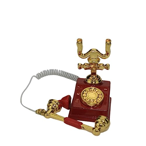 MAGICLULU 1stk Miniatur-Retro-telefondekor Vintage Telefonpuppe Spielzeug Mini-tischtelefon Puppenhausverzierung Puppenhaus-Telefon Retro-Mini-Accessoires Dekoration Rotieren Suite Legierung von MAGICLULU