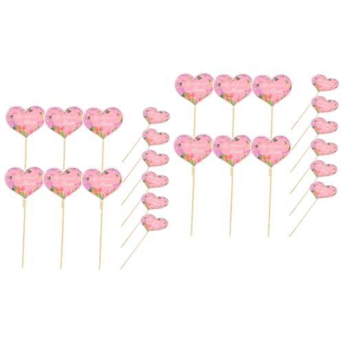 MAGICLULU 2 Sätze Torteneinsätze Zum Muttertag Kuchen -topper Kuchendekor Geburtstagskerzen Pappbecher Essen Glückliche Kuchenauswahl Zum Muttertag Cupcake-dekorationen Papier 48 Stück * 2 von MAGICLULU