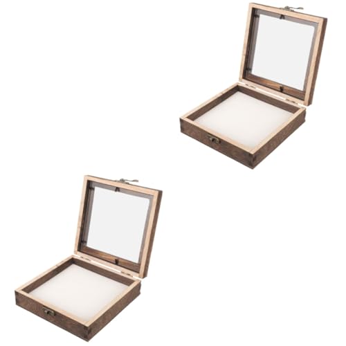 MAGICLULU 2 Sets Insektenprobenbox Aus Glas Horror Schmetterlings Set Vintage Probenvitrine Muschel Hamsterkäfig Baseball Vitrine Plüschfalle Pflanzeninsektenproben von MAGICLULU