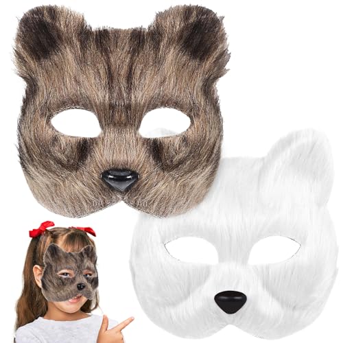 MAGICLULU 2 Stück Fuchs Kostüm Maske Zubehör Halloween Party Weiß Pelzige Fuchs Maske Für Karneval Maskerade Party MAGICLULU 2 Stück Fuchs Kostüm Maske Zubehör Halloween Party Weiß Pelzige Fuchs Maske Für Karneval Maskerade Party von MAGICLULU