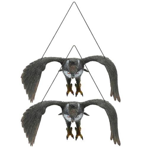MAGICLULU 2 Stück Hängende Eulen Skulpturen Realistische Deko Figuren für Garten und Zuhause Handgefertigte Ornamente für Kunstliebhaber und Tierfreunde von MAGICLULU