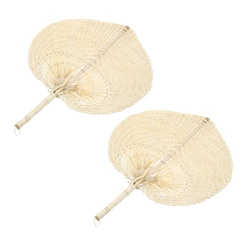 MAGICLULU 2 Stück Handfächer aus Handgefertigte Sommerfächer für Wanddekoration Fotografie und Hochzeiten Asiatische Palmenfächer für Partys und Veranstaltungen von MAGICLULU