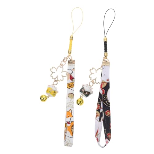 MAGICLULU 2 Stück Handyanhänger Medaillon Lanyards Schlüsselband Für Den Deckel Der Brieftasche Schlüsselbund Geldbörse Charms Begrüßungskatze Hängende Ornamente Handy Lanyard Chinesischer von MAGICLULU