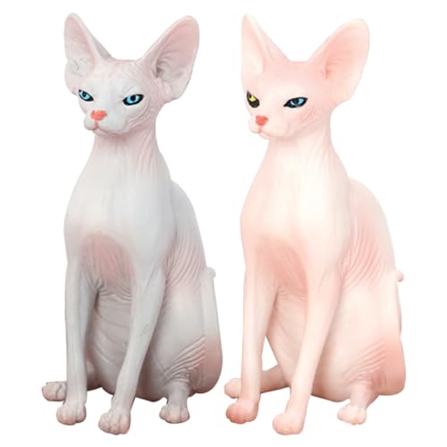 MAGICLULU 2 Stück Katzenfigur Realistische Haarlose Katzenmodelle aus Harz Dekoration für Kinderzimmer und Cat Themenpartys als Kreativität und Tierverständnis MAGICLULU 2 Stück Katzenfigur Realistische Haarlose Katzenmodelle aus Harz Dekoration für Kinderzimmer und Cat Themenpartys als Kreativität und Tierverständnis von MAGICLULU