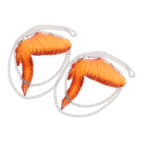 MAGICLULU 2 Stück Kreative Hühnerflügel-halskette Kostüm Fake-food-anhänger Hip-hop-halskette Halskette Mit Gebratenem Huhn Simulation Lebensmittel Halskette Brathähnchen-dekoration Metall MAGICLULU 2 Stück Kreative Hühnerflügel-halskette Kostüm Fake-food-anhänger Hip-hop-halskette Halskette Mit Gebratenem Huhn Simulation Lebensmittel Halskette Brathähnchen-dekoration Metall von MAGICLULU