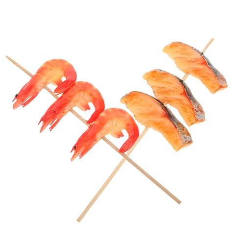 MAGICLULU 2 Stück Künstliches Grill Food Modell Lebensechte Dekoration für Fotografie und Präsentation für BBQ Themenpartys und Ausstellungen Rotgarnele Dünner Fischblock MAGICLULU 2 Stück Künstliches Grill Food Modell Lebensechte Dekoration für Fotografie und Präsentation für BBQ Themenpartys und Ausstellungen Rotgarnele Dünner Fischblock von MAGICLULU