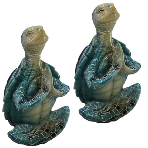 MAGICLULU 2 Stück Meditierende Schildkröte Statue Dekorative Gartenfigur aus Resin für Yoga und Meditation als Gartendeko und für Freunde und Familie MAGICLULU 2 Stück Meditierende Schildkröte Statue Dekorative Gartenfigur aus Resin für Yoga und Meditation als Gartendeko und für Freunde und Familie von MAGICLULU